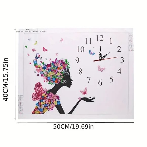 5D Diamond Painting Fairy Clock Kit DZ569 - Picture 2 of 6